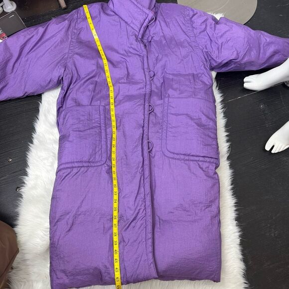 Vintage 80’s Totes Puffer Down Retro Red Purple Mid-Length Parka Coat Jacket M - Picture 9 of 10